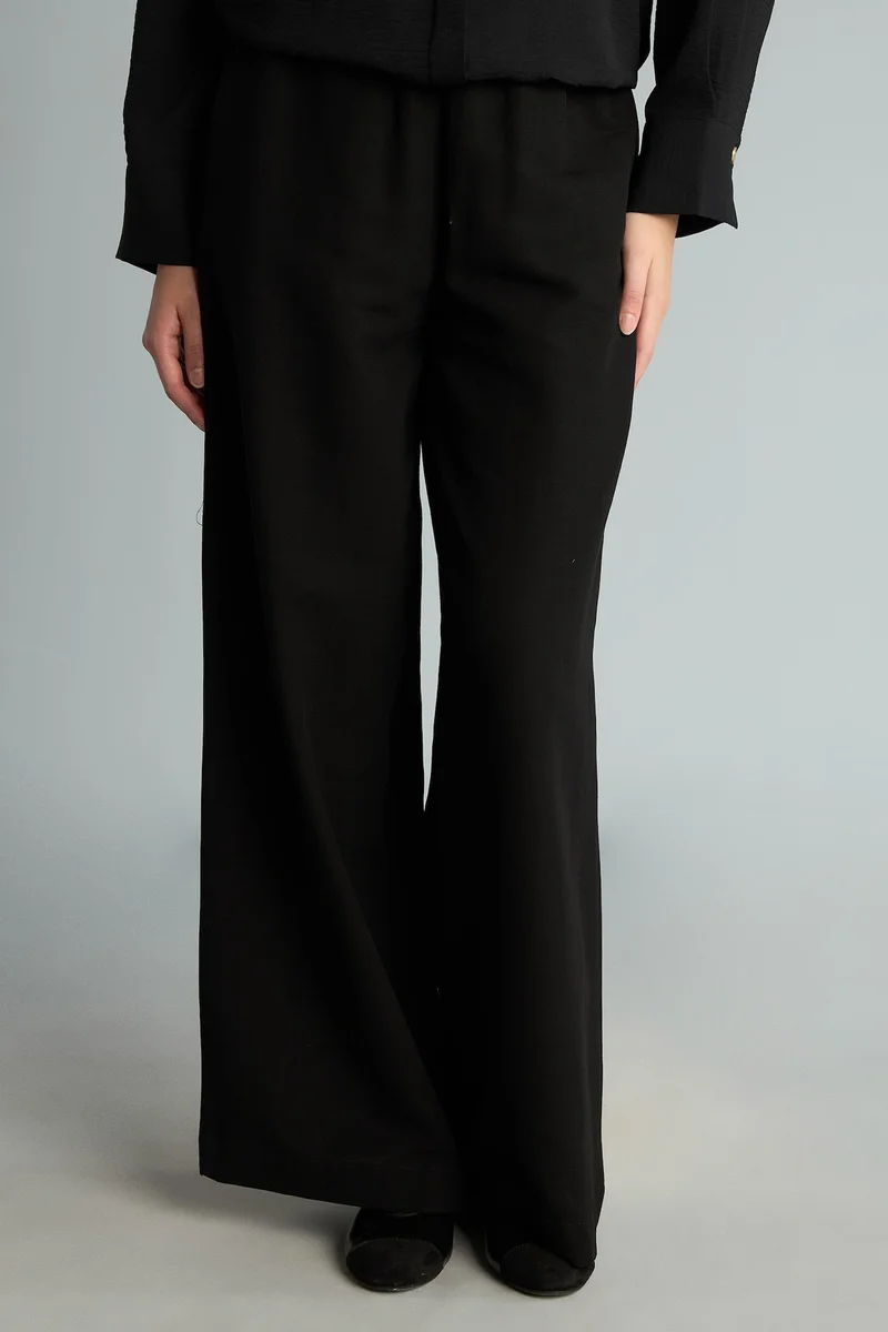 Defacto Wide Leg Linen Blended Trousers