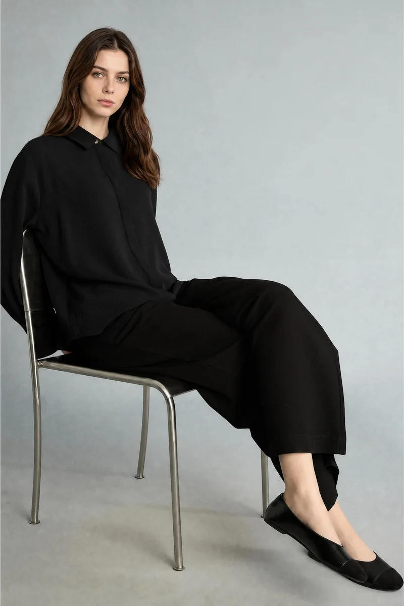 Defacto Wide Leg Linen Blended Trousers