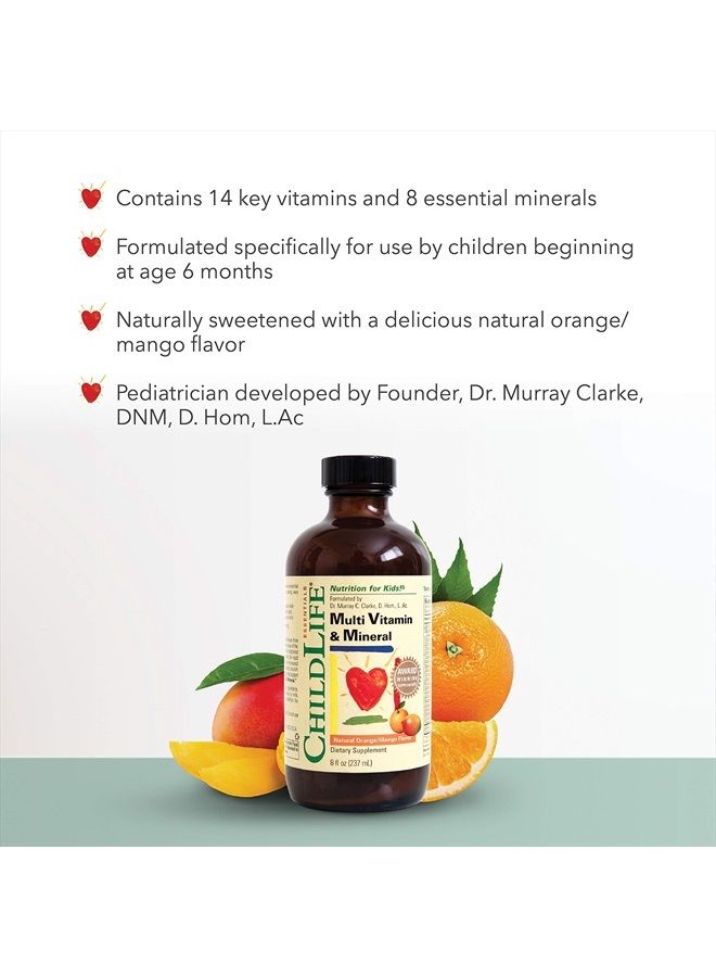 CHILDLIFE ESSENTIALS , Kids Liquid Multivitamin and Mineral Supplement - Liquid Vitamins for Kids, All-Natural, Gluten-Free, Non-GMO - Natural Orange & Mango Flavor, 8 Fl Oz Bottle (Pack of 2) - Image 3