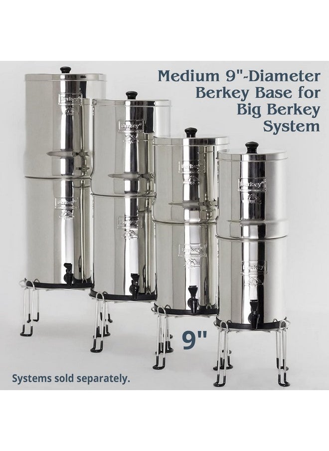 Berkey Medium Berkey Base Stainless Steel Stand Raises Your Big Berkey Water Filter System 6" Above Countertop for Easier Dispensing of Filtered Water  - Image 1