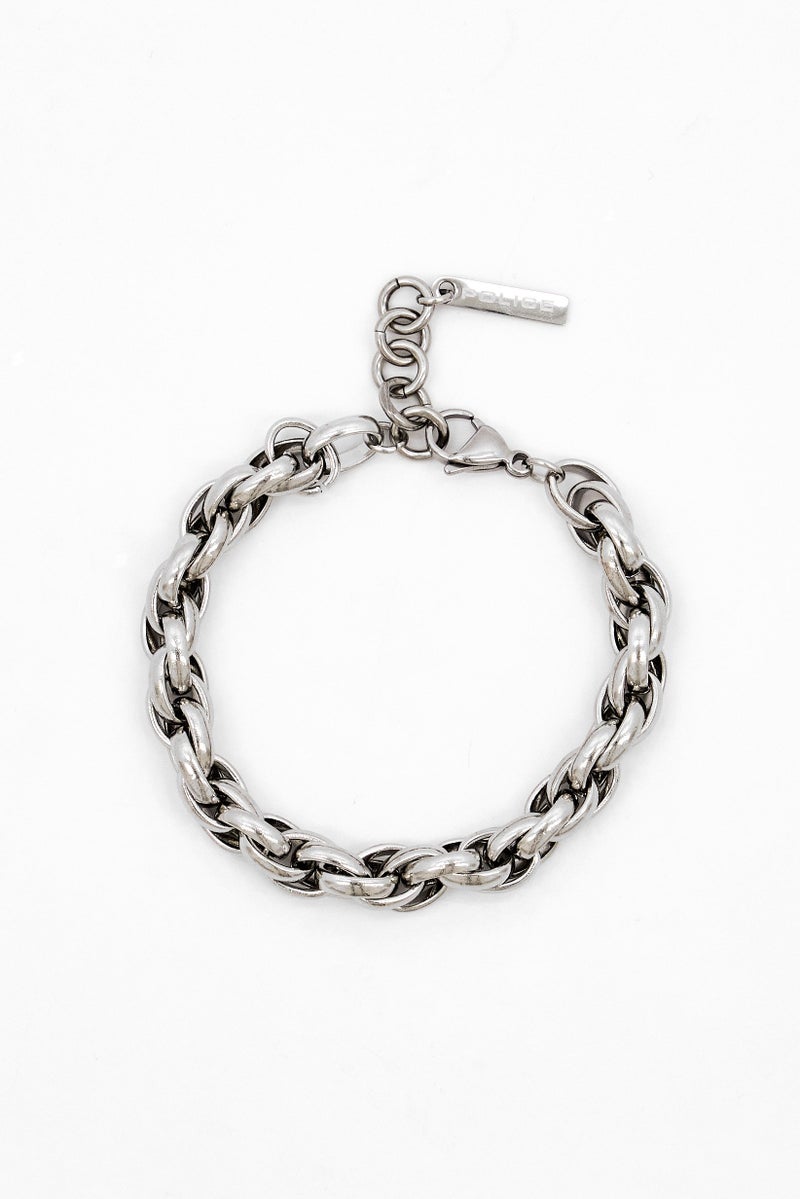 POLICE Men Stainless Steel Shinny Chain Bracelet, Silver - Image 3