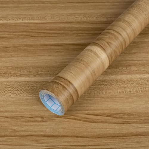 Decoroom Wood Grain Contact Paper Peel and Stick Wallpaper Brown Faux Wooden Look Vinyl Wrap Self Adhesive Removable Wall Cover Butcher Block for Countertops Cabinets Furniture Decor 17.7" x 118" - Image 1