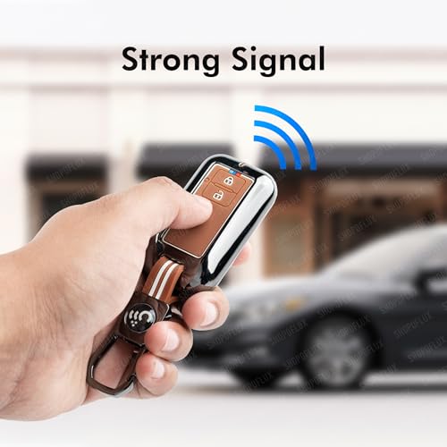 SHOPOFLUX Metal key Cover Compatible with Suzuki Dzire| Victoris | Ertiga 3 button smart key (Pack 1) (Brown Silicone) - Image 3