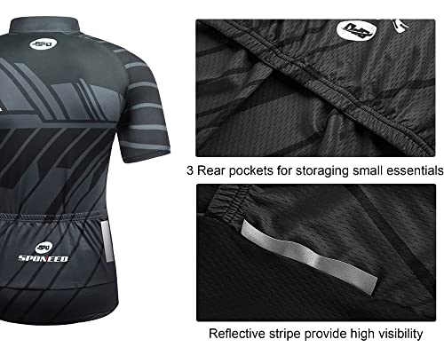 sponeed Road Cycle Jersey Men Padded Bike Shorts Suits Multi Gray X-Large - Image 4