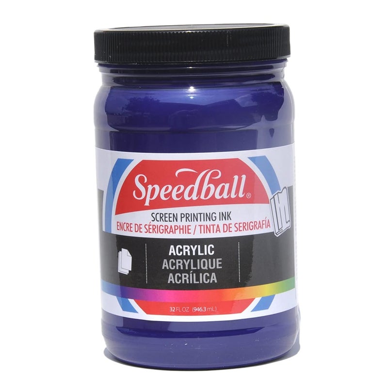 Speedball 004650 Acrylic Screen Printing Ink, 32 fl. oz, Violet - Image 1