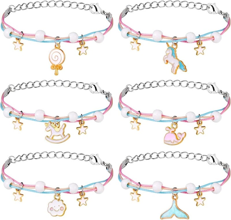 Student Bracelet for Women – 256 Smiley Faces + 256 Rocking Horses + 256 Pink Whales + 256 Blue Unicorns + 256 White Lollipops + 56 Blue Fishtails, OPP Bag, 6 Styles