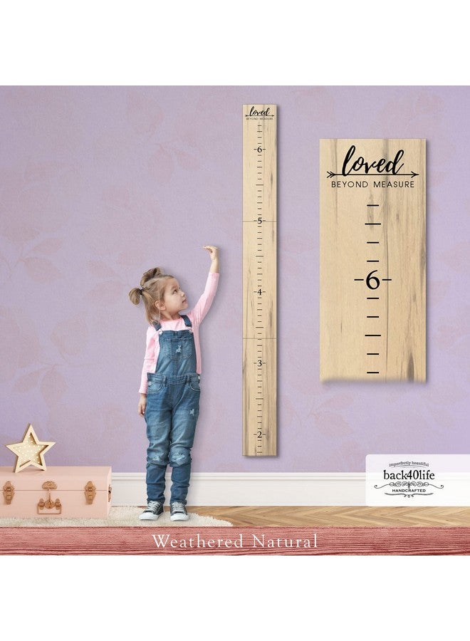 Back40Life Farmhouse Style Wooden Kids Growth Chart Ruler for Boys and Girls (Weathered Natural - WHT) - Image 2