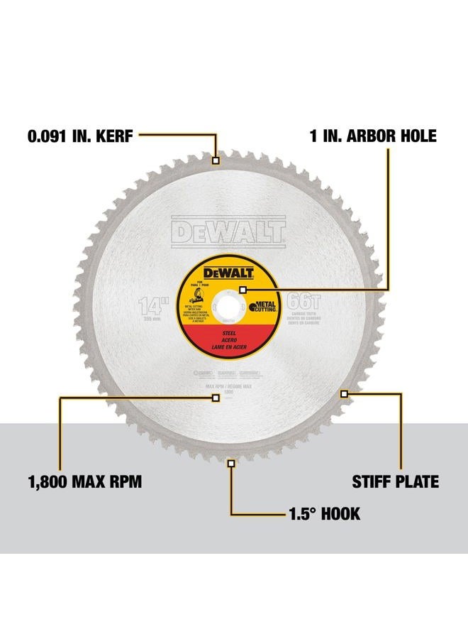 Dewalt 14-Inch Metal Cutting Blade, Ferrous Metal Cutting, 66-Tooth (Dwa7747) - Image 2