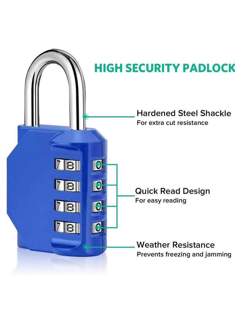 2-Piece 4-Digit Combination Password Padlock Blue