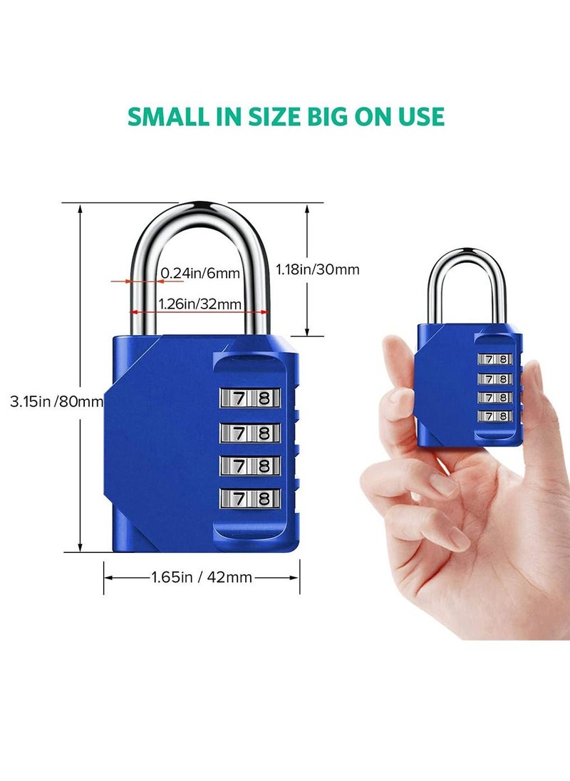 2-Piece 4-Digit Combination Password Padlock Blue