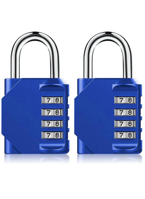 2-Piece 4-Digit Combination Password Padlock Blue