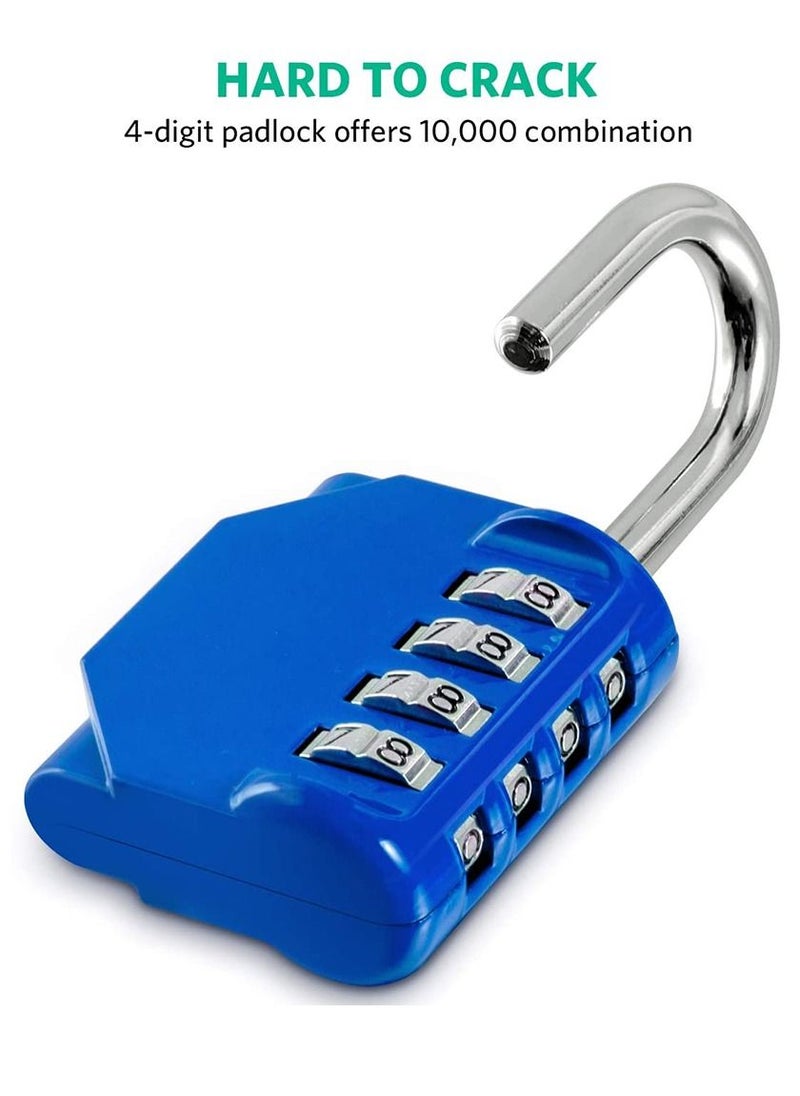 2-Piece 4-Digit Combination Password Padlock Blue
