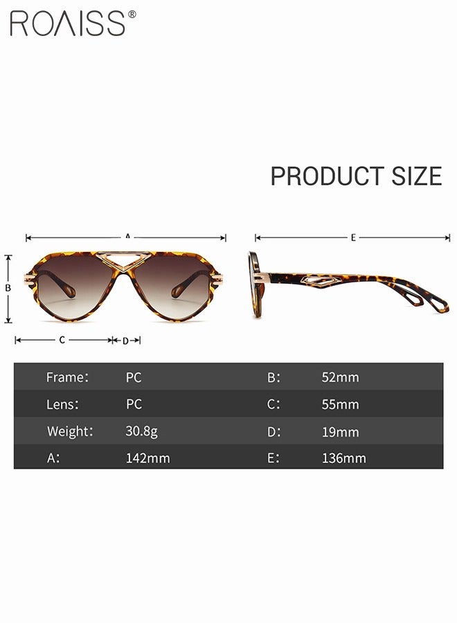 roaiss Vintage Aviator Sunglasses  for Women UV400 Protection Sun Glasses with Leopard Hollow Frame Fashion Anti-glare Sun Shades for Ladies with Glasses Case 55mm - Image 4