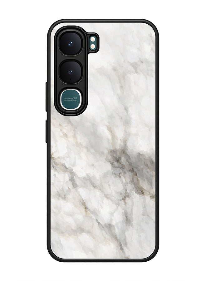 Stylizedd Rugged Case for vivo Y31 5G / Y21d 4G- Slim Fit Hybrid Rubber Cover Marble Print Beige Grey