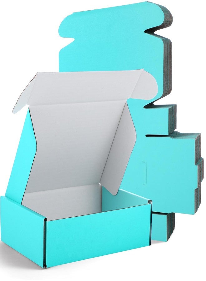 Spakon 50 Packs Shipping Boxes Cardboard Corrugated Mailer Packaging Boxes for Small Business Cute Small Box Cardboard Carton Box Mailers for Packaging Product(Blue,6 x 4 x 1.6 Inches) - Image 1
