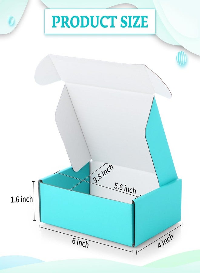 Spakon 50 Packs Shipping Boxes Cardboard Corrugated Mailer Packaging Boxes for Small Business Cute Small Box Cardboard Carton Box Mailers for Packaging Product(Blue,6 x 4 x 1.6 Inches) - Image 2