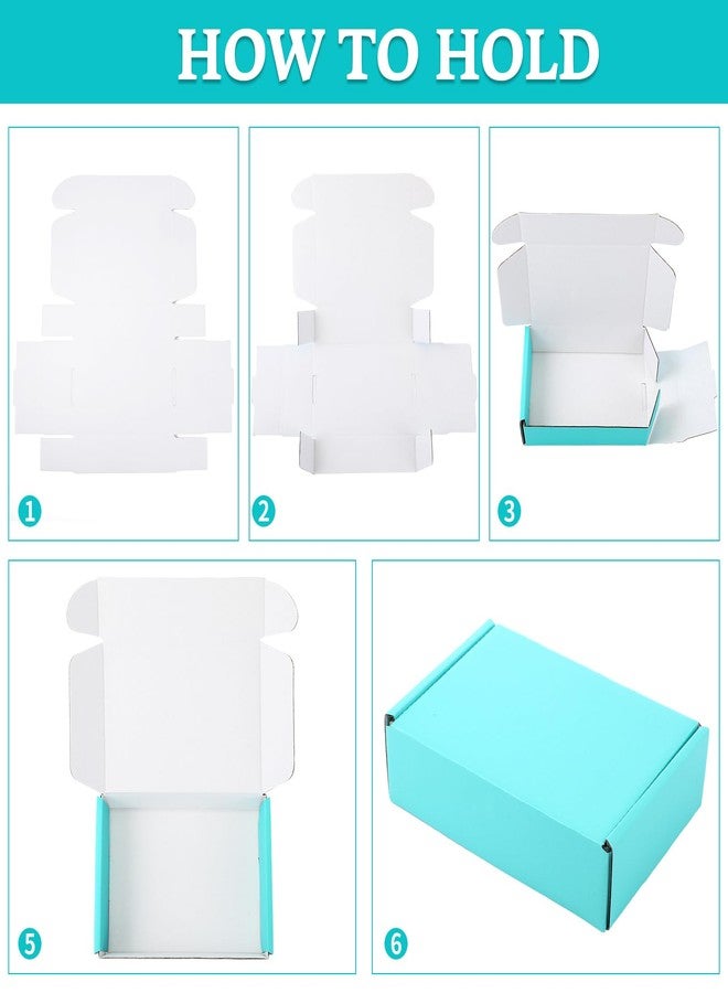 Spakon 50 Packs Shipping Boxes Cardboard Corrugated Mailer Packaging Boxes for Small Business Cute Small Box Cardboard Carton Box Mailers for Packaging Product(Blue,6 x 4 x 1.6 Inches) - Image 4