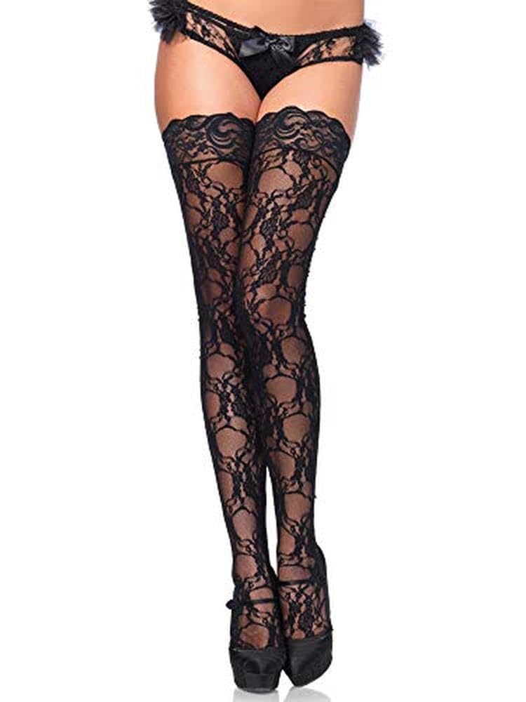 Leg Avenue Women's Hosiery Thigh Highs, Black Lace, One Size - Image 2