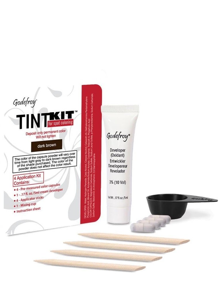Godefroy Godefroy Hair Color Kit for Spot Coloring, Covers Up Gray Hairs, Dark Brown, 4-Application Kit, Pack of 1  - Image 1
