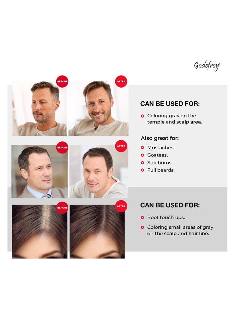 Godefroy Godefroy Hair Color Kit for Spot Coloring, Covers Up Gray Hairs, Dark Brown, 4-Application Kit, Pack of 1  - Image 4