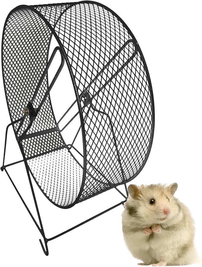 Large Black Silent Hamster Running Wheel Exercise Spinner With Stable Stand For Hamsters Mice Gerbils - Image 2
