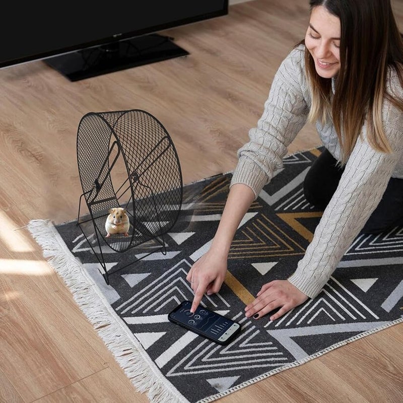 Large Black Silent Hamster Running Wheel Exercise Spinner With Stable Stand For Hamsters Mice Gerbils - Image 5