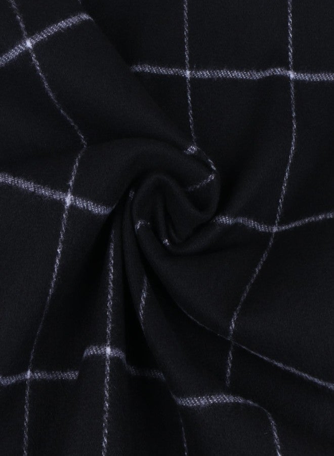 TZ Promise Men Women Tartan Plaid Check Stewart Scottish Soft Warm Winter Cashmere Feel Scarf (Black/White(27)) - Image 4
