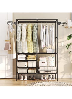 Durable Movable Clothes Rack with Wardrobe Hanger and Clothes Storage Holder