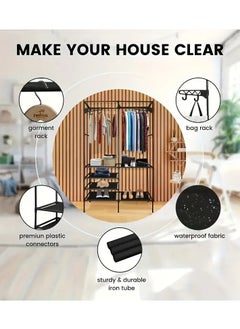 Generic Durable Movable Clothes Rack with Wardrobe Hanger and Clothes Storage Holder  - Image 3