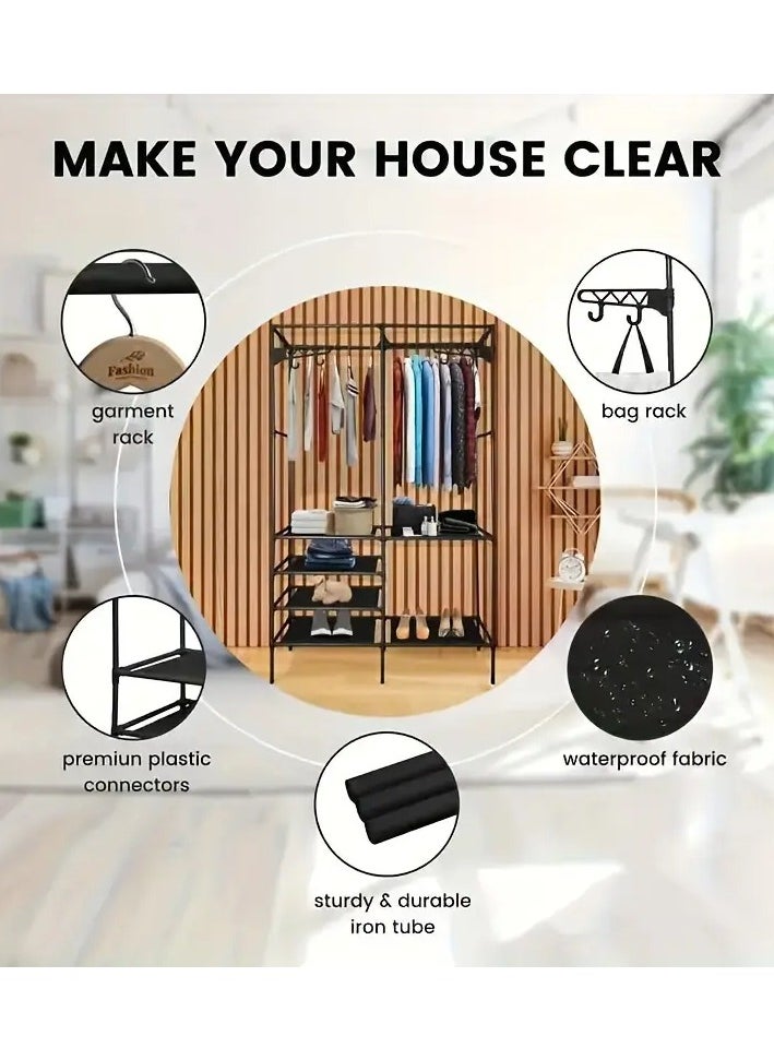 Generic - Durable Movable Clothes Rack with Wardrobe Hanger and Clothes Storage Holder - Image 1