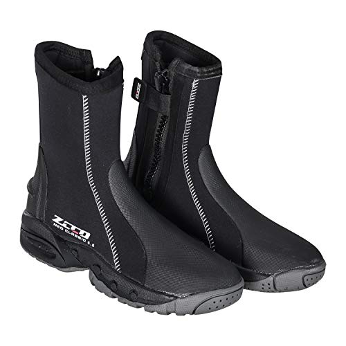 ZCCO 5mm Neoprene Diving Boots with Anti-Slip Rubber Sole, Scuba Snorkeling Boots for Water Sports, Black (black, 6) - Image 2