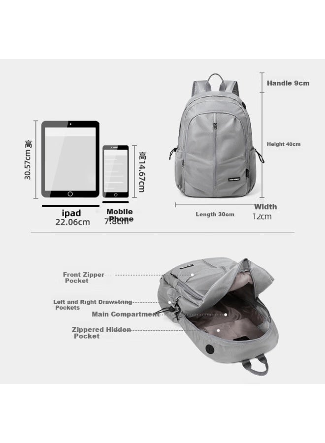 Viney Men's Backpack Double Shoulder Bag Business Laptop Bag Large Capacity Travel School Bag Hiking Bag For Middle School, High School, And University Students - Image 3