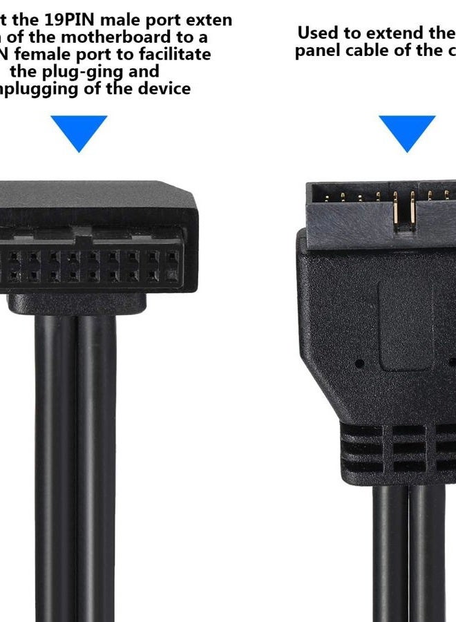 MZHOU SATA USB Extension Cable USB 3.0 Motherboard Front 19 Pin Male to Female Extension Cable High Speed Connection (The Interface Faces Outward) - Image 2