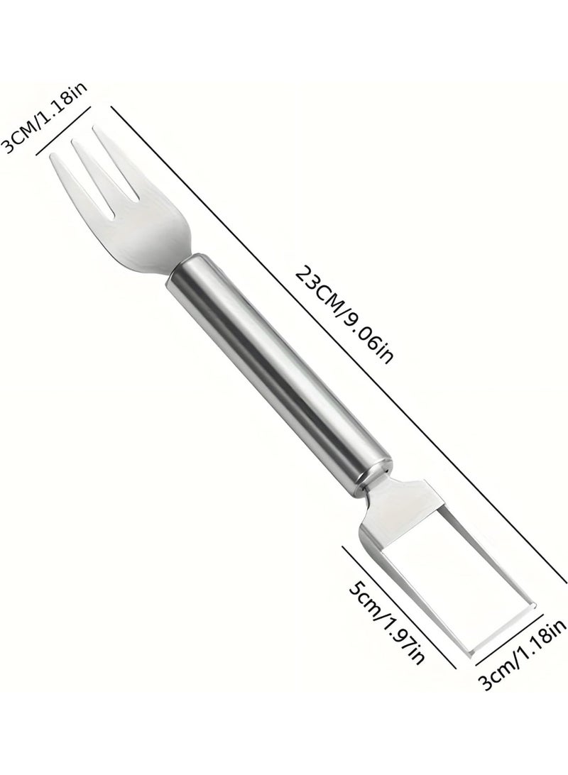 SUNSAR 2Pcs 2-in-1 Watermelon Fork Slicer Cutter, Stainless Steel Watermelon Slicer Tool, Portable Fruit Cutter Kitchen Gadgets for Camping, Picnics Home Use - Image 4