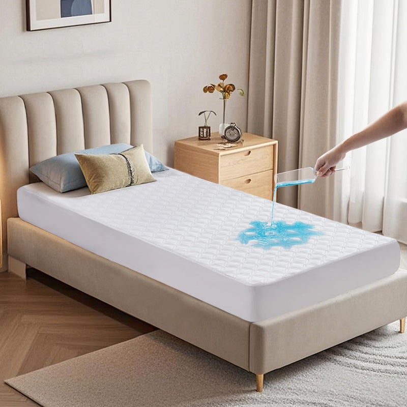 BEDLORE Waterproof Mattress Protector Twin XL Size Mattress Pad with Deep Pocket Fitted Up to 615 inches Soft Breathable Bed Mattress Cover for Bedroom College Dorm White