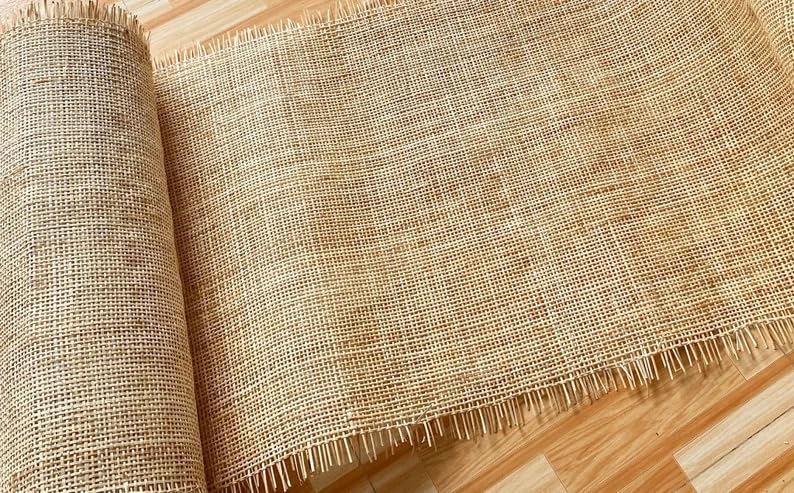 AMC Rattan Cane Webbing Squared Natural Rattan Cane Mesh Roll Cane Roll Jali Jaali for Home Furnishing Natural Light Brown 18X120 - Image 2