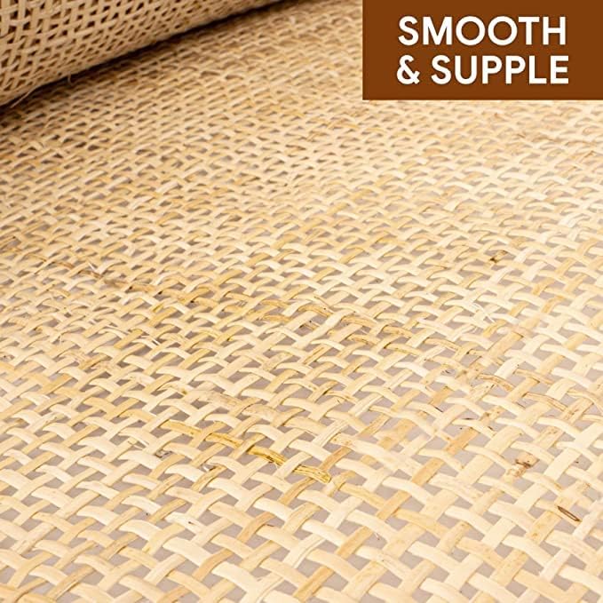 AMC Rattan Cane Webbing Squared Natural Rattan Cane Mesh Roll Cane Roll Jali Jaali for Home Furnishing Natural Light Brown 18X120 - Image 4