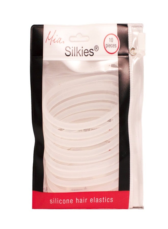 Mia Silkies, Silicone Hair Elastics Rubber Bands Last 10 Times Longer, Translucent Clear, for Women, Girls, Sports, Wet Hair 10pcs - Image 2