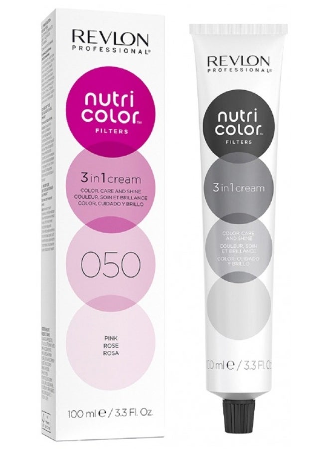 Revlon Professional Nutri Color Filters Soin Crème 3en1 Repigmentant Nutritif 100 ml - Hair Colour: 050 Rose - Image 1