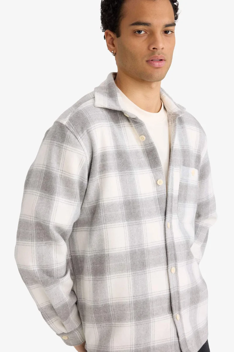 ديفاكتو Regular Fit Plaid Long Sleeve Shirt
