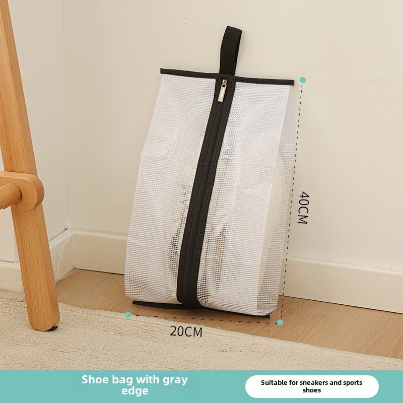 Transparent shoes storage bag travel shoes dust bag household moisture-proof waterproof boots finishing bag storage artifactBlack edge [20*40cm]] Black edge [20*40cm]] 