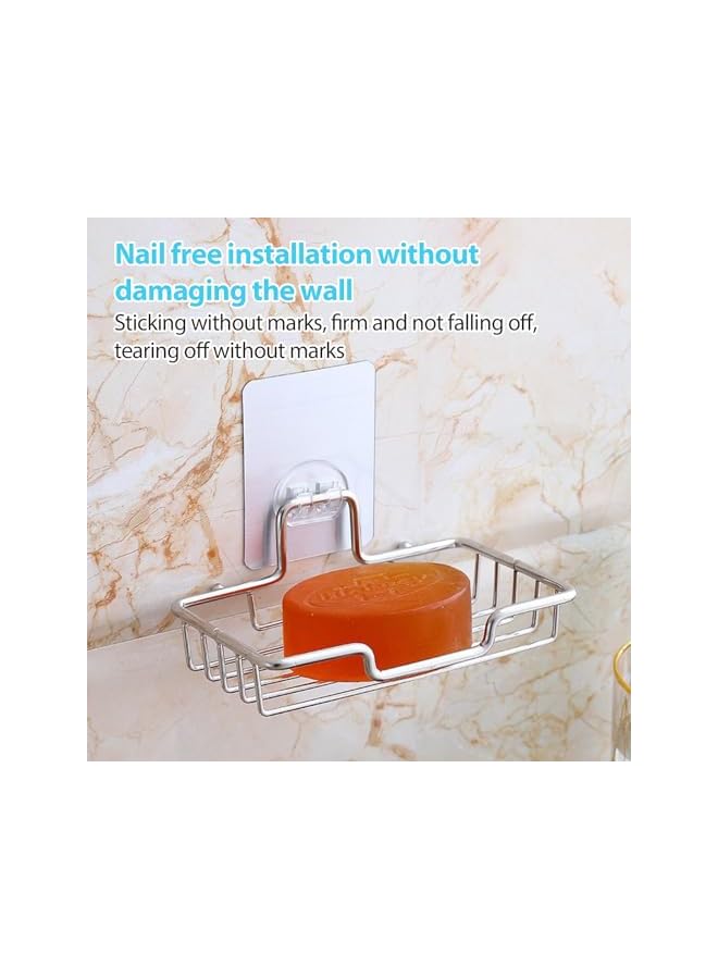 promass 7 Pieces Bathroom Hardware Set Self-Sticking, Towel Bar Set Wall Mounted, 304 Stainless Steel Brushed Towel Bar Paper Holder Accessories Set Without Nails, Towel Racks for Bathroom - Image 2