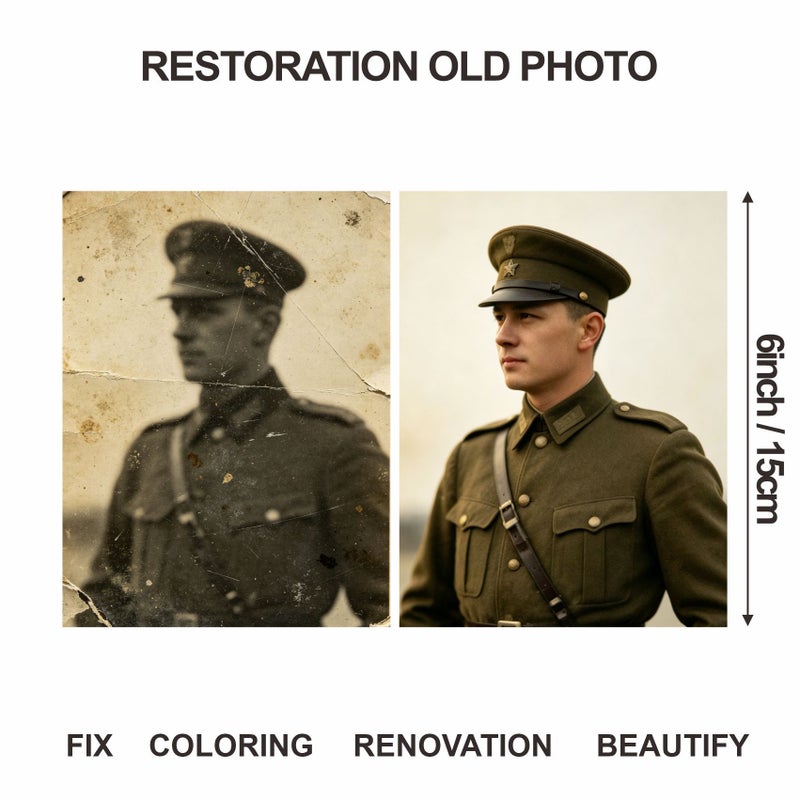 Professional Old Photo Restoration Kit 6 Inches 5 Sheets For Repair Colorization Remove Blurriness Scratches And Fading - Image 3