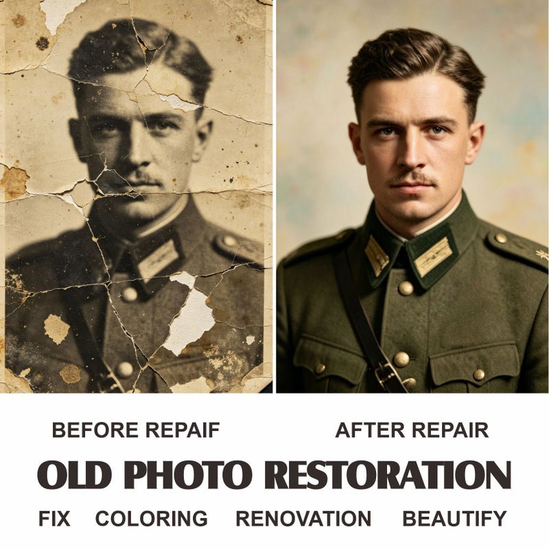 Professional Old Photo Restoration Kit 6 Inches 5 Sheets For Repair Colorization Remove Blurriness Scratches And Fading - Image 4