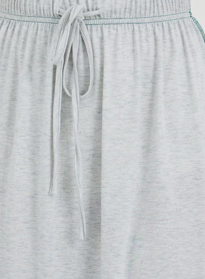 Take Two Take Two Contrast Side Stitch Midi Skirt with Drawstring