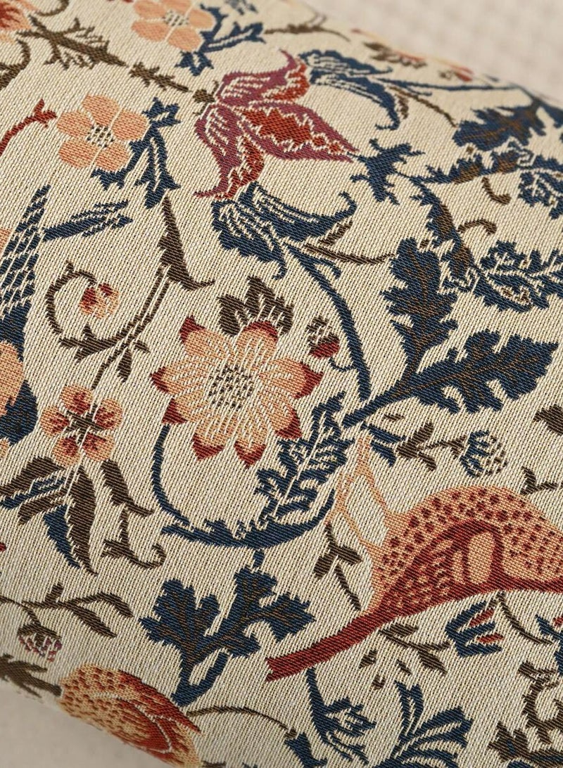 2pc European Floral & Bird Jacquard Decorative Cushion Cover Or Lumbar Pillow Case, Suitable For Bedroom, Living Room, Sofa - Image 4