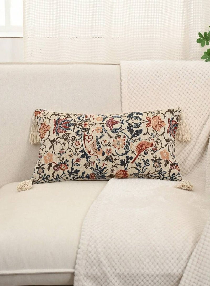 2pc European Floral & Bird Jacquard Decorative Cushion Cover Or Lumbar Pillow Case, Suitable For Bedroom, Living Room, Sofa - Image 5