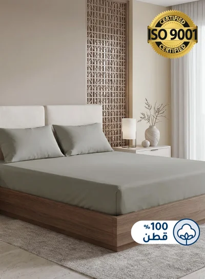 سيد المنسوجات المنزلية طقم شراشف ملائم من القطن،، مصنوع من القطن 100٪ ، 200 غرزة ، يحتوي على 3 قطع بحجم الحجم كوين جيب عميق بعمق 35 سم