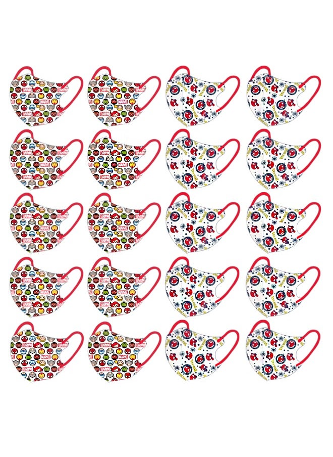 Beyond 20 Pcs Cartoon Masks Set, Dust Proof Sun Protection Fabric Face Covering (Blue+Pink)  - Image 1
