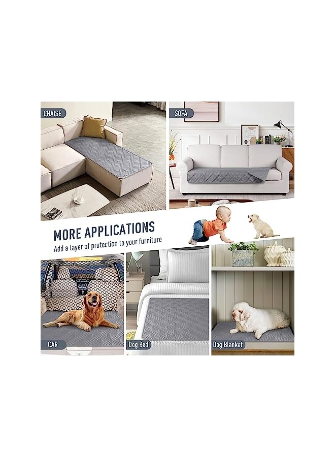 The Bros 100% Waterproof Couch Cushion Cover Reversible Sofa Seat Cover for Dogs Pets Chaise Couch Cover for Sectional Sofa U Shape Couch Furniture Protector Sofa Slipcover(Sofa, Light Gray) - Image 5